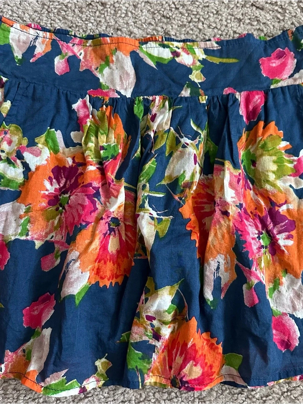 Aeropostale Navy Floral Mini Skirt Womens M